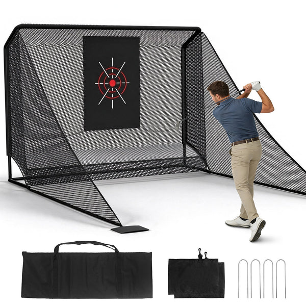 Golf Trainingsnetz Abschlagnetz Ballrücklauf Seitenschutz 304x217cm Outdoor