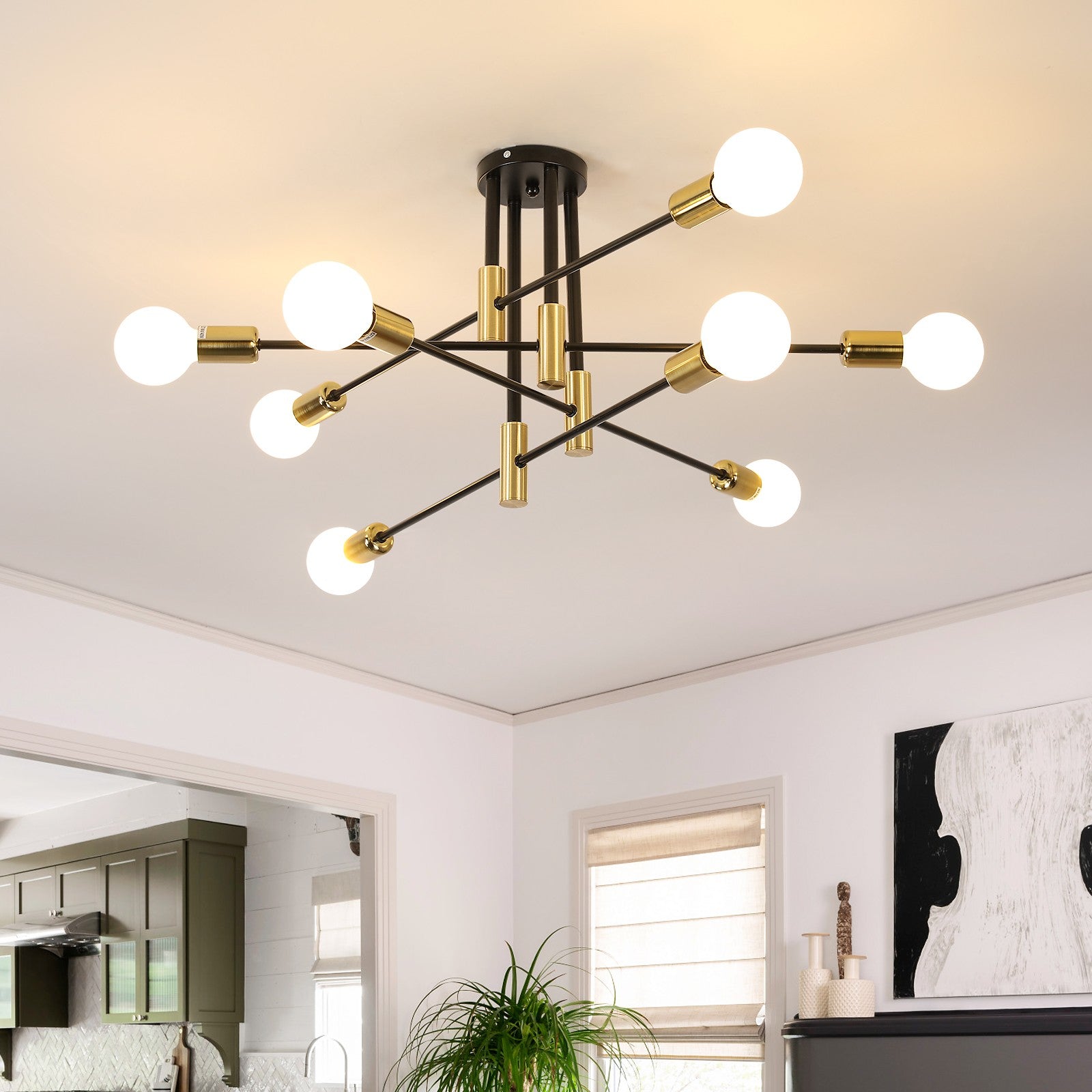 Deckenlampe 8-Flammig Industriestil Lampe Beleuchtung Deko