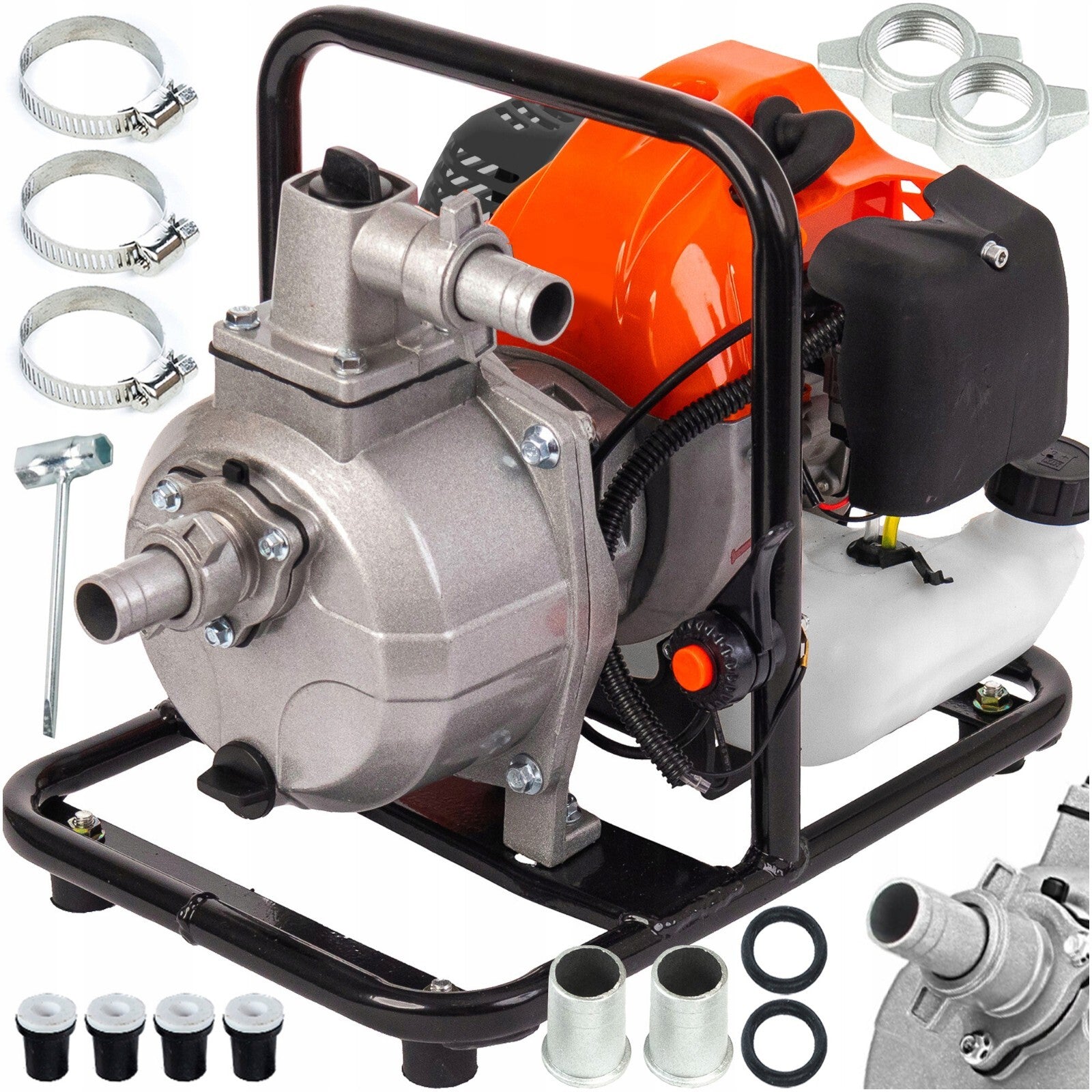 Benzin Wasserpumpe 52PS 2-Takt Motorpumpe Gartenpumpe Teichpumpe