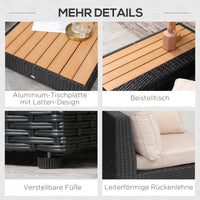 Polyrattan Gartenmöbel 4-teilig Sitzgruppe Lounge Schwarz Möbel