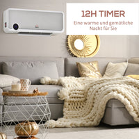 Heizlüfter Wandmontage 2000W Keramik Fernbedienung Timer LED-Display