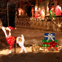LED Hund Schlitten Geschenkboxen Weihnachtsdekoration Beleuchtung Dekoration