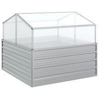 2x Hochbeet Gewächshaus Silber Anzuchtbeet Frühbeet 100x100x85cm