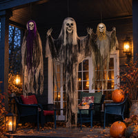 3x Set Halloween Skelett Geister Hängedeko 90 110 200cm Spukdeko Party
