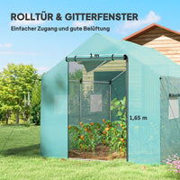 Foliengewächshaus 2x3x2m Gewölbt Treibhaus Rollfenster UV-Schutz