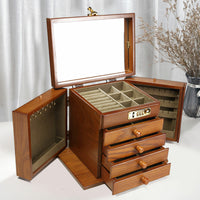 Schmuckschrank Holzkasten Schmuckkasten Zahlenschloss Spiegel Schmuck