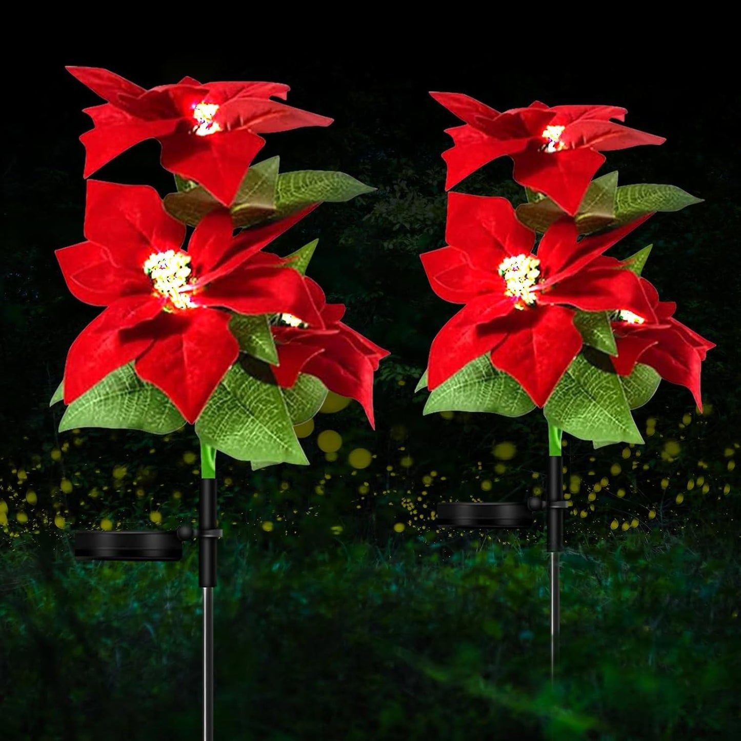 2er Set LED Solar Laternen Gartenleuchte Blumen Solarlampe
