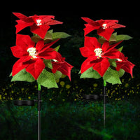 2er Set LED Solar Laternen Gartenleuchte Blumen Solarlampe