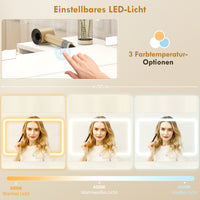 Schminktisch LED-Beleuchtung Spiegel Steckdose USB 118x78x135cm