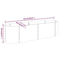 Hochbeet Pflanzbeet Stahl Verzinkt 152x40x36cm Garten Beet