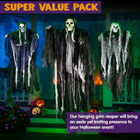 Halloween Skelett Geist 3er Set Geister Deko Gruselig Dekoration