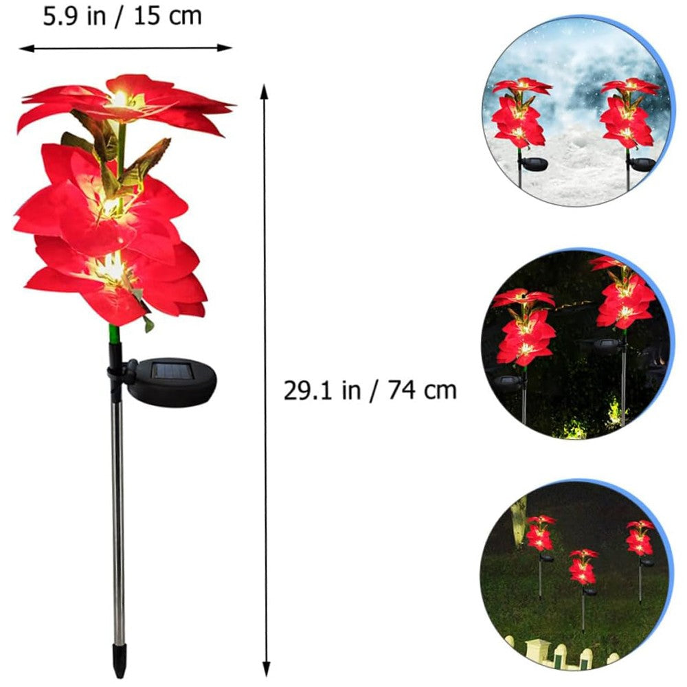 2er Set LED Solar Laternen Gartenleuchte Blumen Solarlampe