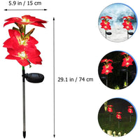 2er Set LED Solar Laternen Gartenleuchte Blumen Solarlampe