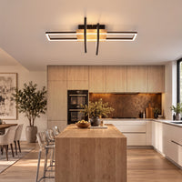 LED Deckenleuchte Dimmbar Holzleuchte Deckenlampe Beleuchtung Lampe