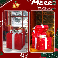 LED Pop up Geschenkbox Weihnachtsmann 30cm Weihnachtsdeko
