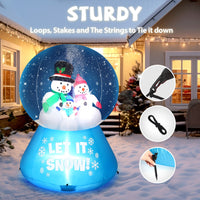 Aufblasbare Schneemann Familie 180cm LED Weihnachtsdeko Beleuchtet