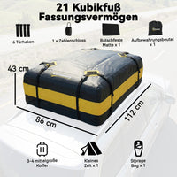 Dachbox Auto 425L Wasserdicht Gepäckbox Dachtasche Dachträgerbox