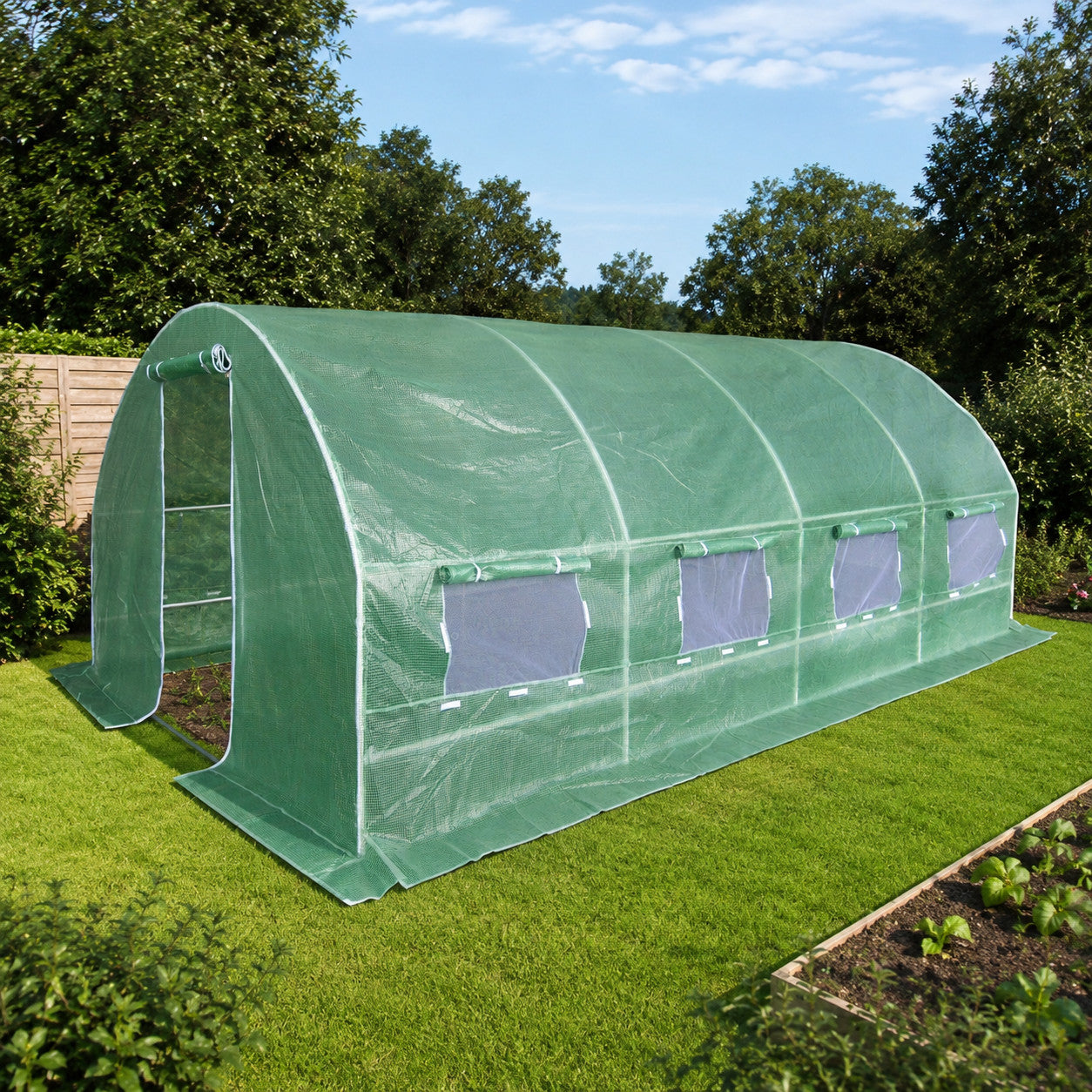 Gewächshaus Folienhaus Treibhaus Frühbeet 600x300x190cm Garten