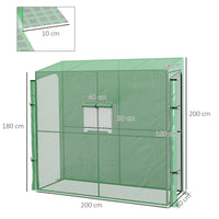 Gewächshaus Foliengewächshaus 200x80x200cm Treibhaus Frühbeet