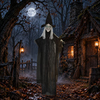Halloween Hexe Dekoration Bewegungssensor Sound LED Lichter Figur