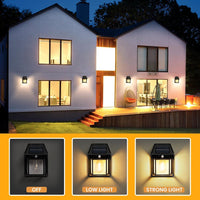2x LED Solarlampen Außen Bewegungsmelder Wandleuchten Garten IP65