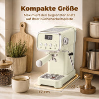 Siebträgermaschine Espressomaschine Milchaufschäumer 1350W Kaffeemaschine