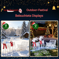 Rentier Schlitten Weihnachtsdeko LED Dekoration Beleuchtet 73cm