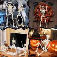Halloween Skelett 5 Figuren Spinnen Dekoration Spinnennetz Deko