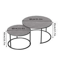 Couchtisch 2er Set Rund 80cm Keramik Beistelltisch Satztisch Tisch