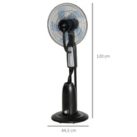 Standventilator 2,8L Wasserzerstäuber Nebelfunktion 90W Oszillierend 120cm