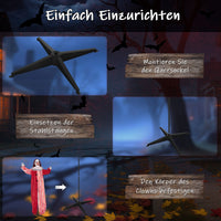 165cm Animatronic Halloween Clown Gruselfigur LED Licht Sound Horror Deko