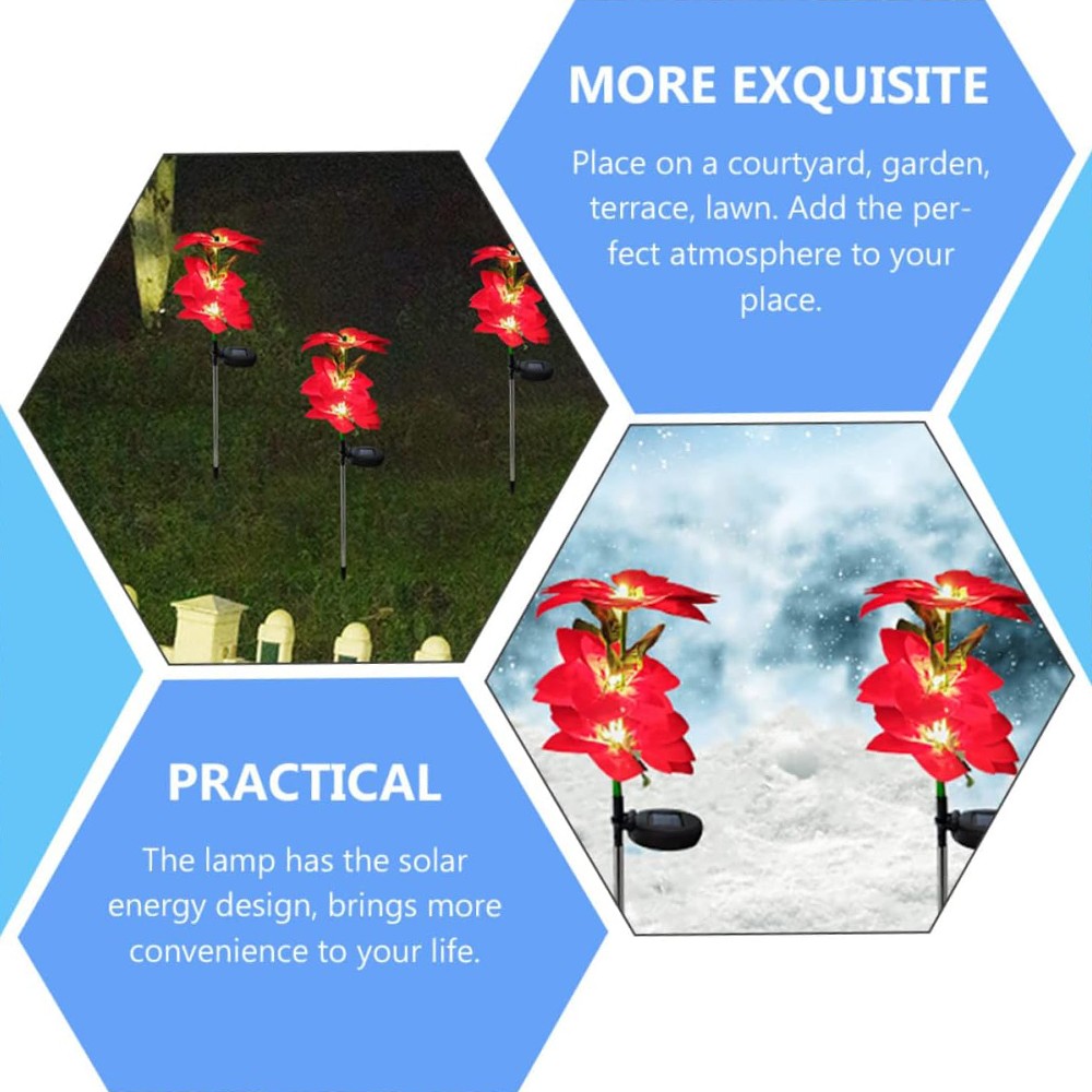 2er Set LED Solar Laternen Gartenleuchte Blumen Solarlampe