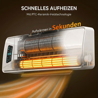 Wandheizgerät 2000W Keramik LED-Display Timer Thermostat Fernbedienung
