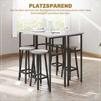 Essgruppe 6-teilig Bartisch Barhocker Industrial Esszimmer