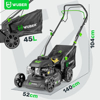 Benzin Rasenmaeher Antrieb 45L Fangkorb 3,6km/h