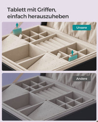 Schmuckkästchen 2 Ebenen Griff Schmuckkasten Schmuckbox Samt