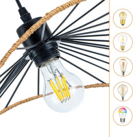 Pendelleuchte Schwarz Metall Vintage Deckenlampe Hängeleuchte Esstisch