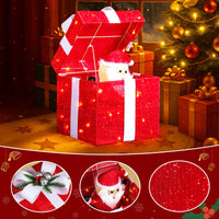 LED Pop up Geschenkbox Weihnachtsmann 30cm Weihnachtsdeko
