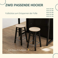 Bartisch Barhocker Set 3-teilig Klappbar Bistrotisch Stehtisch Theke