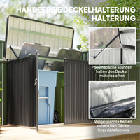 Mülltonnenbox 2 Tonnen Abschließbar Box Verzinkter Stahl 150x80x117cm