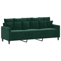 3-Sitzer Sofa Samt Polstersofa Couch Wohnzimmer 198x77x80cm