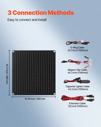 12V Monokristallines Solarpanel-Kit 20W Batterieladegerät Controller IP67