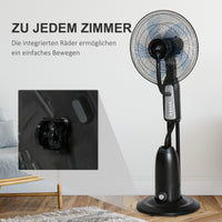 Standventilator 2,8L Wasserzerstäuber Nebelfunktion 90W Oszillierend 120cm