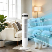 Turmventilator Fernbedienung 60W Touch Timer Oszillierend 90cm Weiss