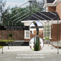 Carport 3x6 m Zeltgarage Rolltüren Seitenwände abnehmbar UV-Schutz