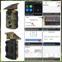 4K Solar Wildkamera 60MP WLAN Handyübertragung IP66 Nachtsicht 120°