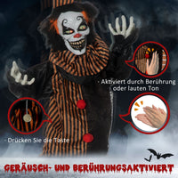 153cm Animatronic Halloween Horror Clown Gruselfigur Deko Sound Licht Effekte