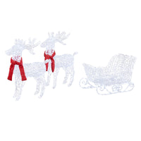 Rentier Schlitten Weihnachtsdeko LED Dekoration Beleuchtet 73cm