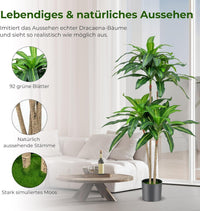Kunstpflanze Dracena Zimmerpflanze Palme Drachenbaum Topf