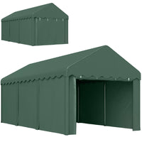 Carport 3x6 m Zeltgarage Rolltüren Seitenwände abnehmbar UV-Schutz